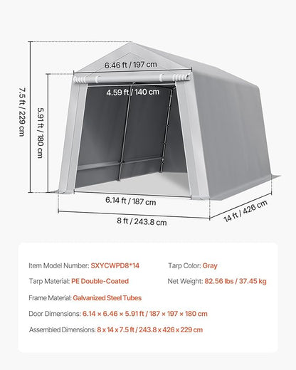 VEVOR Outdoor Storage Shed, 8 x 14 ft Portable Storage Tent - Image 7
