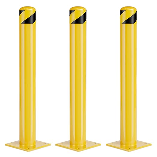 Safety Bollard Post, 36 Inch Height Steel Bollards, 4.5 Inch Diameter Parking by SpecializeinYourNeeds