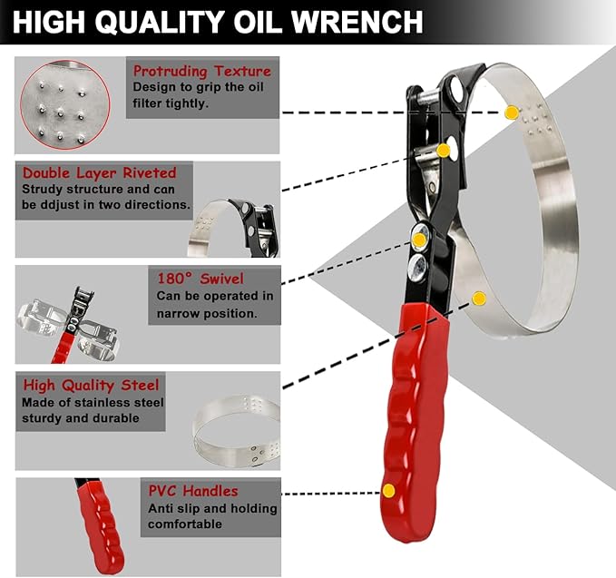 Extra Small Oil Filter Wrench, Swivel Oil Filter Removal Tool, Universal Filter - Image 3