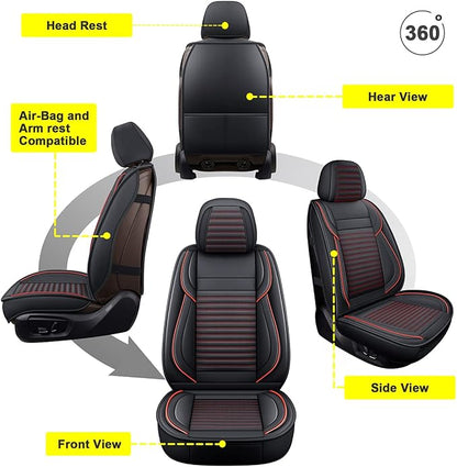 LINGVIDO Car Seat Covers, Breathable and Waterproof Faux Leather Automotive - Image 5