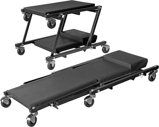 Torin 2-in-1 Foldable Garage Shop Creeper, 300 lbs Capacity, 6 Wheels by Torin