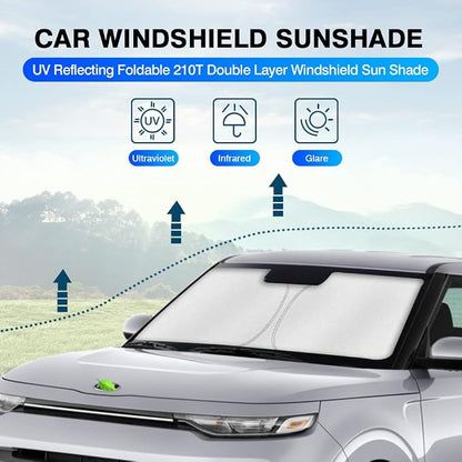 KUST Windshield Sun Shade for Kia Soul 2020 2021 2022 2023 2024 2025 2026 - Image 2