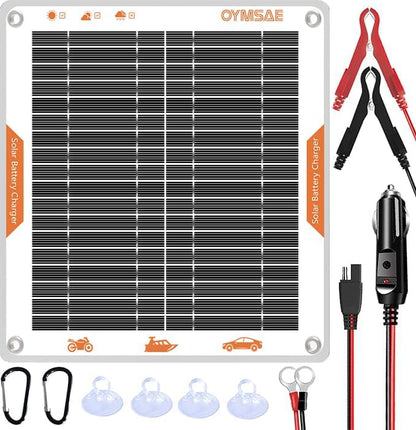 OYMSAE 5W 12V Solar Car Battery Charger Portable Waterproof Solar Power Battery by OYMSAE