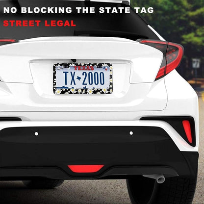 2 Pack Universal Daisy Floral License Plate Frame - Image 2