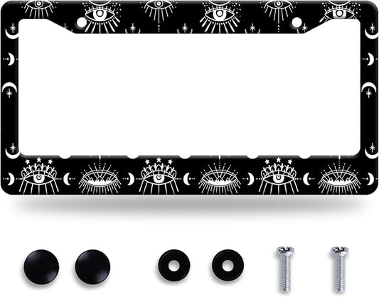 Evil Eye License Plate Frame Psychedelic Eye License Plate Stainless Steel by GORSNKYE