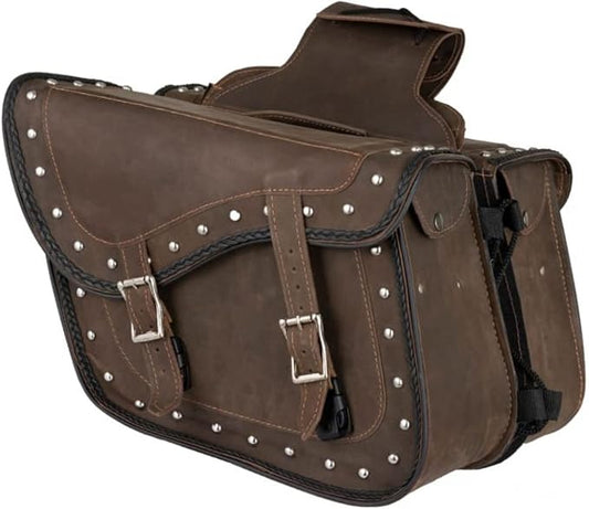 GARGOYLE BELLS Genuine Leather Motorcycle Saddle Bags Motorcycle Luggage Bag by GARGOYLEBELLS