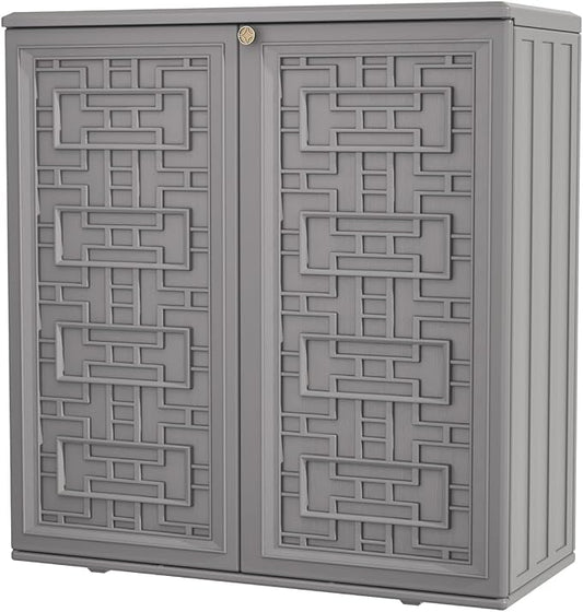 KINYING Outdoor Storage Cabinet Waterproof, Resin 60 Gallon Deck Box by KINYING