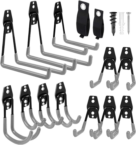 Garage Hooks Heavy Duty 14 Pack, Steel Garage Storage Hooks, Tool Hangers by GARDENANDTOOL