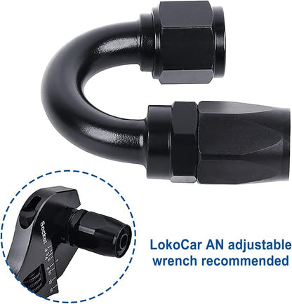 LokoCar 6AN Hose End Fitting 180 Degree Swivel - Image 5