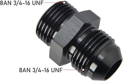 8AN Male Flare to 8AN ORB O-ring Boss Fuel Pump Rail Adapter Fitting Aluminum - Image 2
