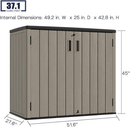 KINYING Outdoor Horizontal Storage Sheds, Outdoor Storage Cabinet Waterproof - Image 4
