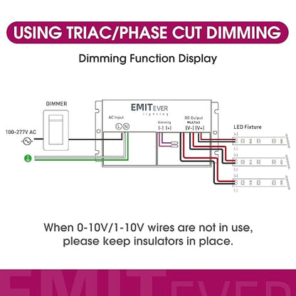 EMITEVER 288W Dimmable LED Driver, 24V 5-in-1 Dimmable Power Supply, 3-Channels - Image 5
