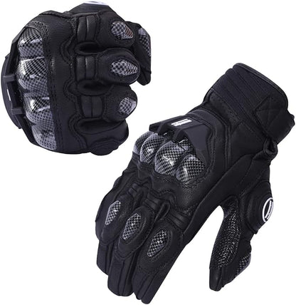 Harssidanzar Breathable Leather Motorcycle Gloves Touchscreen - Image 3
