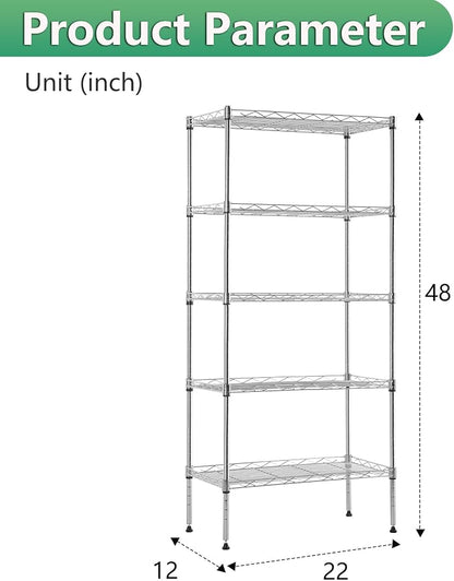 BestOffice Garage Shelving 5 Tier Metal Storage Shelves 750lbs Weight Capacity - Image 3