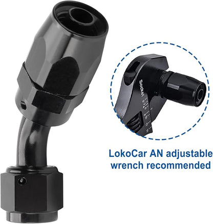 LokoCar 6AN Hose End Fitting 45 Degree Swivel - Image 5