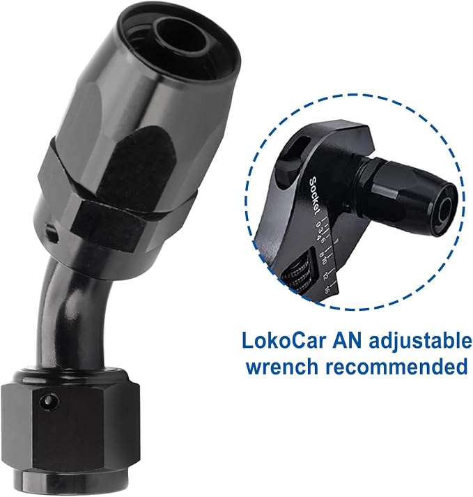 LokoCar 4AN Hose End Fitting 45 Degree Swivel - Image 5