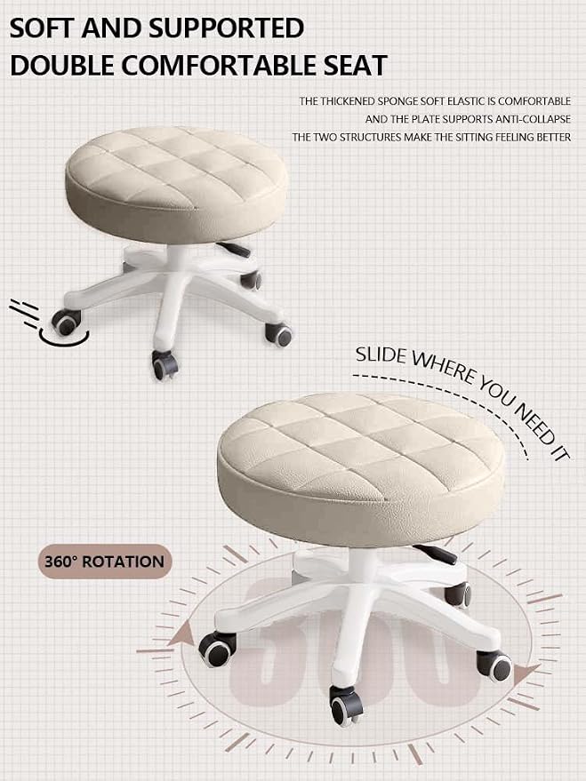 Small Chair Round Rolling Stool - Image 3