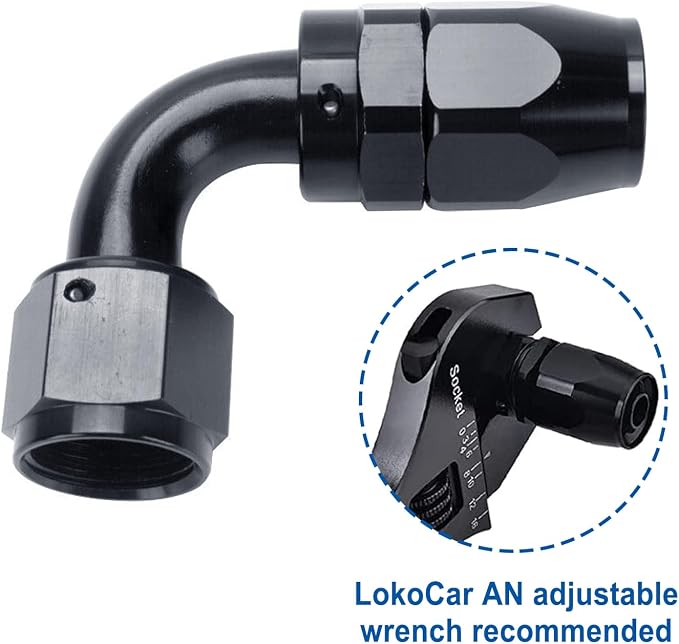 LokoCar 8AN Hose End Fitting 90 Degree Swivel - Image 5