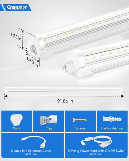 Ensenior 10 Pack 4 FT Led Shop Lights, 6000K Clear White, 5000LM Super Bright - Image 5