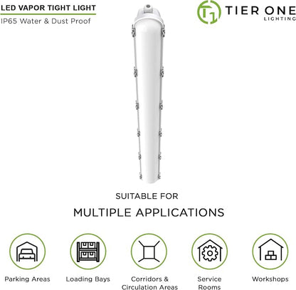 TIERONE 4ft LED Vapor Tight Light 50W Outdoor Shop Light IP65 Waterproof 0-10V - Image 4