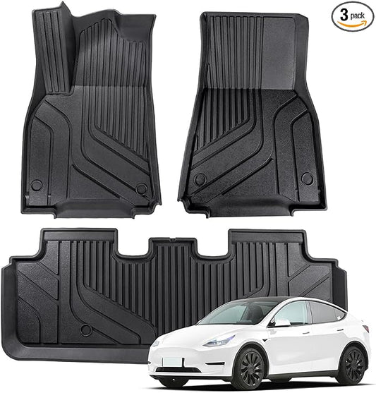 Tesla Model Y Floor Mats for Tesla Model Y 2020-2024, TPE All Weather Custom by KARTONMOTOR