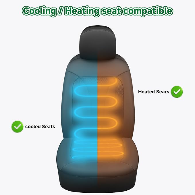 GIANT PANDA Fit Chevy Silverado 1500 2500 3500 Front Car Seat Cover, 3D Air - Image 4