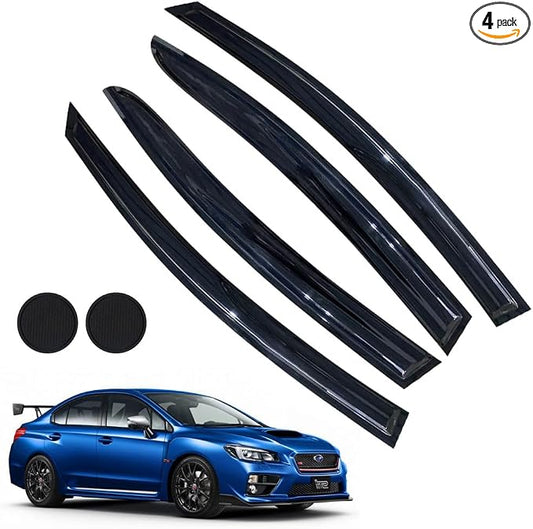 Rain Guards for WRX & WRX STi 2015-2021 Models, Tape-on Side Window Deflectors by LETINGFAR