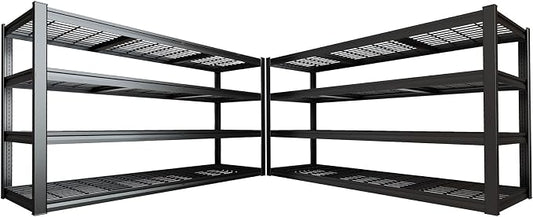 77" W Storage Shelves Heavy Duty Garage Shelving 4 Tier Metal Shelving Unit by PMKES