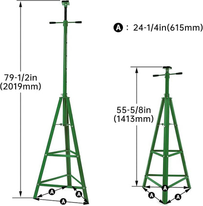 KUAFU 55.62"-79.48" Automotive Under Hoist Jack Stand 2 Ton High Lift - Image 2