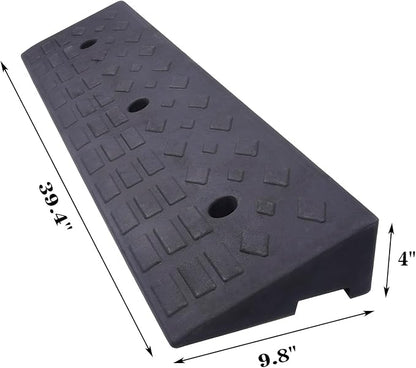 2 Pack 4'' Rise Rubber Curb Ramp Heavy Duty Loading Rubber Curb Ramps 22000lbs - Image 2