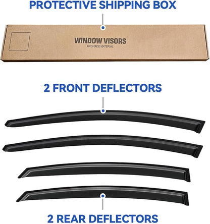 Window Visors Rain Guards for 2011-2016 Hyundai Elantra Sedan, Out-Channel - Image 5