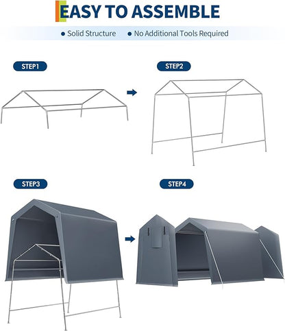 6x8 Ft Carport Heavy Duty Tent - Image 7