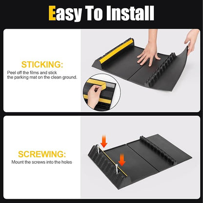 Rubber Garage Parking Mat 17.6 * 23.6 * 2.8" Heavy Duty Wheel Stoppers - Image 7