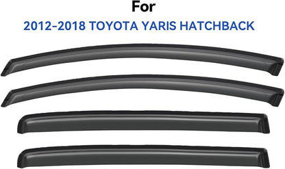 Window Visors Rain Guards for 2012-2018 Toyota Yaris Hatchback, Out-Channel - Image 2