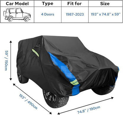 Avecrew for Jeep Wrangler Cover Waterproof 4 Door, All Weather for Jeep Rain - Image 2