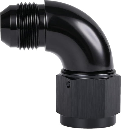 90 Degree 8AN Male to 8AN Female Swivel Full Flow Fitting Adapter Coupler by Podavelle
