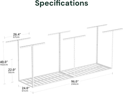 SunsGrove 2x8 Garage Overhead Storage Rack, Adjustable Heavy Duty Hanging - Image 3