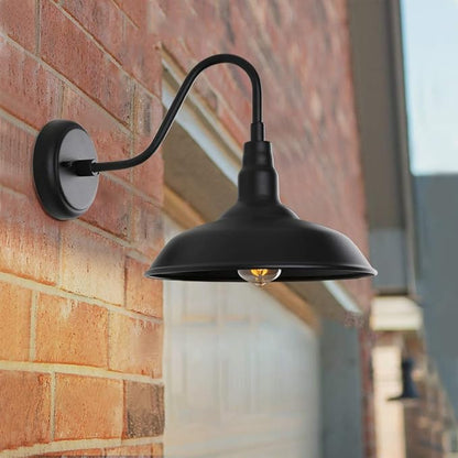 Black Gooseneck Barn Light for Farmhouse 10 Inch Dome Exterior Lights Fixture - Image 5