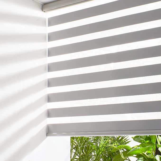Persilux Cordless Zebra Blinds for Windows, Roller Shades for Windows Dual by PersiluxHome