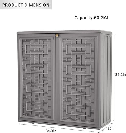KINYING Outdoor Storage Cabinet Waterproof, Resin 60 Gallon Deck Box - Image 3