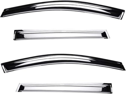 Chrome Side Window Visors Wind Vent Deflector - Image 2