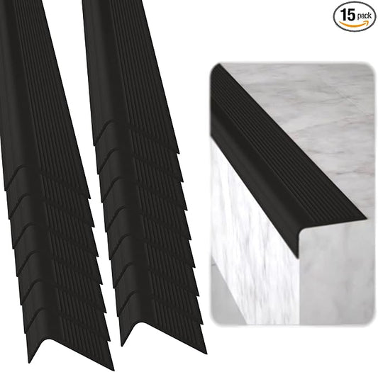 Rubber Bond Stair Edge Protector 36x2x1 inch Anti-Slip Stair Corner Trim Rubber by RUBBER+BOND