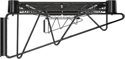 14" x 60" Black Epoxy Wire Wall Mount Shelf - Image 4