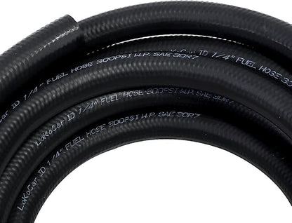 LokoCar Rubber Fuel Hose Line Push Lock 1/4" ID SAE 30R7 NBR 25ft 300PSI Black - Image 2