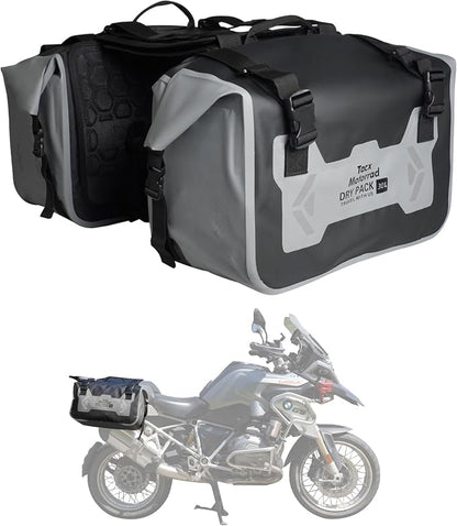 Motorcycle Saddle Bags Tail Bag, 30L Roll-top Waterproof Motor Detachable Side by TACXMOTORRAD