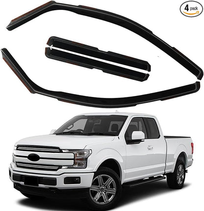 in Channel Rain Guards Fit for 2015-2020 Ford F150 Super Cab, 17-20 F150 Raptor by CHYKORLA