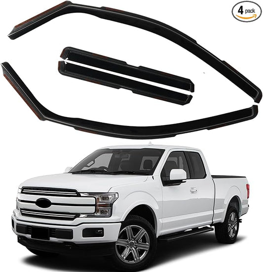 in Channel Rain Guards Fit for 2015-2020 Ford F150 Super Cab, 17-20 F150 Raptor by CHYKORLA