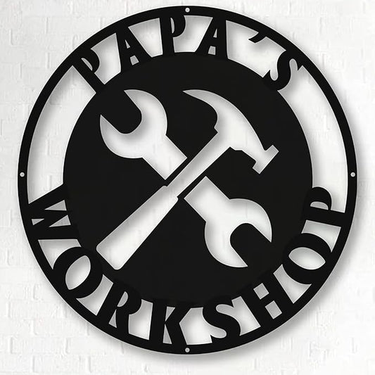 Personalized Papa's Workshop Metal Sign by Pamaheart