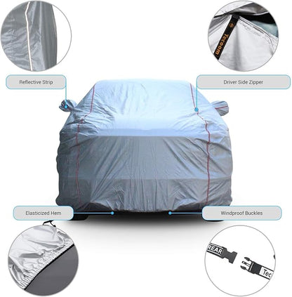 Tecoom Hard Shell Truck Car Cover Waterproof UV-Proof Windproof Zipper Design - Image 5