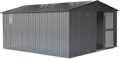 IKERY Extra Large Galvanized Steel Storage Shed 11' x 12.5' by IKERY